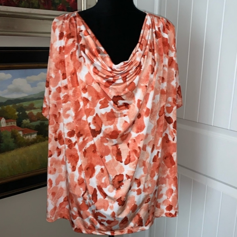 Women's Orange Floral Top